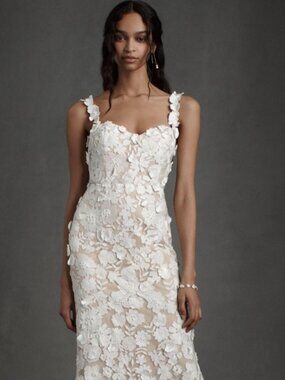 BHLDN (Anthropologie) Ivory Sleeveless Sweetheart Wedding Gown
